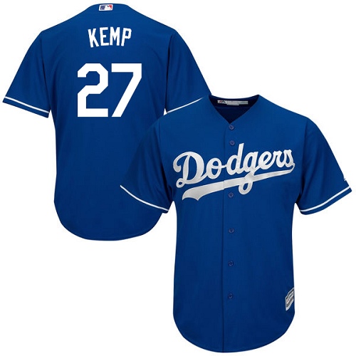 Dodgers #27 Matt Kemp Blue New Cool Base Stitched Baseball Jersey Dodgers #27 Matt Kemp Blue New Cool Base Stitched Baseball Jersey