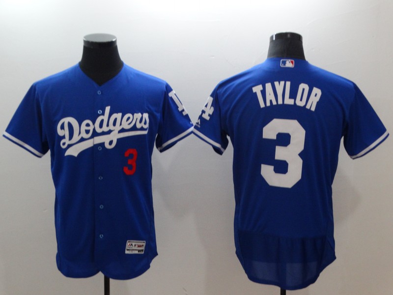 Dodgers #3 Chris Taylor Blue FlexBase Stitched MLB Jersey