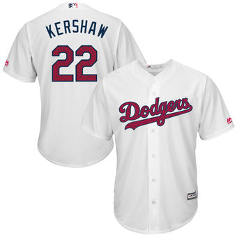 Los Angeles Dodgers Clayton Kershaw Majestic Fashion Stars & Stripes Cool Base Player Jersey - White