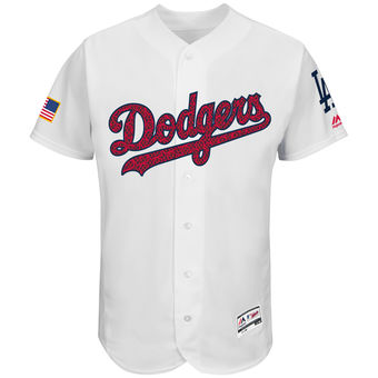 Los Angeles Dodgers Majestic Fashion Stars & Stripes FlexBase Jersey - White