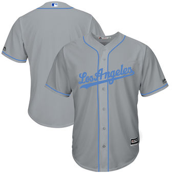 Men's Los Angeles Dodgers Majestic Gray Father's Day Cool Base Replica Team Jersey