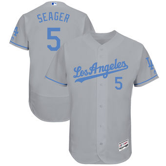 Men's Los Angeles Dodgers Corey Seager Majestic Gray Father's Day FlexBase Jersey Men's Los Angeles Dodgers Corey Seager Majestic Gray Father's Day FlexBase Jersey