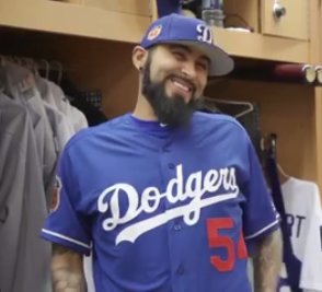 Los Angeles Dodgers #54 Sergio Romo Sergio Romo Blue Flexbase Authentic Collection Stitched MLB Jersey