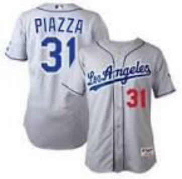 Los Angeles Dodgers #31 Mike Piazza Jersey Stitched Grey baseball jersey