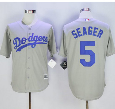 Dodgers #5 Corey Seager Grey New Cool Base Stitched MLB Jersey