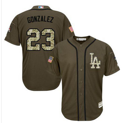 Dodgers #23 Adrian Gonzalez Green Salute to Service Stitched MLB Jersey
