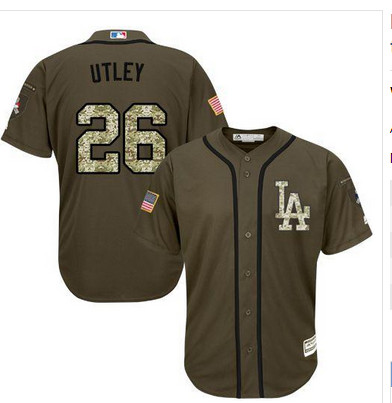 Dodgers #26 Chase Utley Green Salute to Service Stitched MLB Jersey