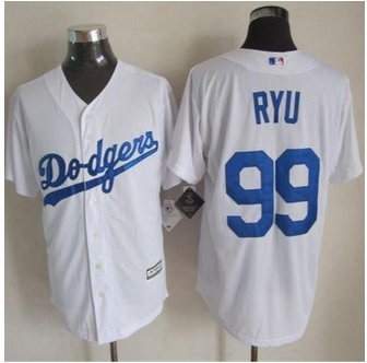 Los Angeles Dodgers #99 Hyun-Jin Ryu White New Cool Base Stitched Baseball Jersey