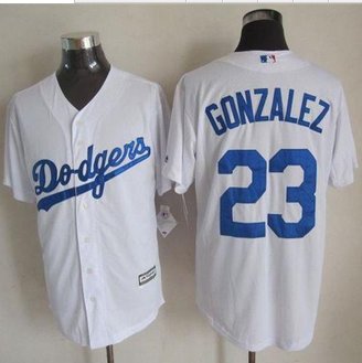 Los Angeles Dodgers #23 Adrian Gonzalez White New Cool Base Stitched Baseball Jersey