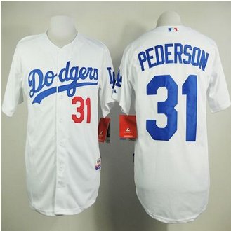 Los Angeles Dodgers #31 Joc Pederson White Cool Base Stitched Baseball Jersey