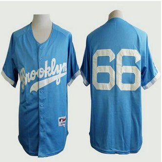 Los Angeles Dodgers #66 Yasiel Puig Light Blue Cooperstown Stitched Baseball Jersey