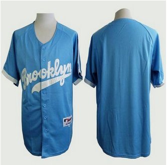 Los Angeles Dodgers Blank Light Blue Cooperstown Stitched Baseball Jersey