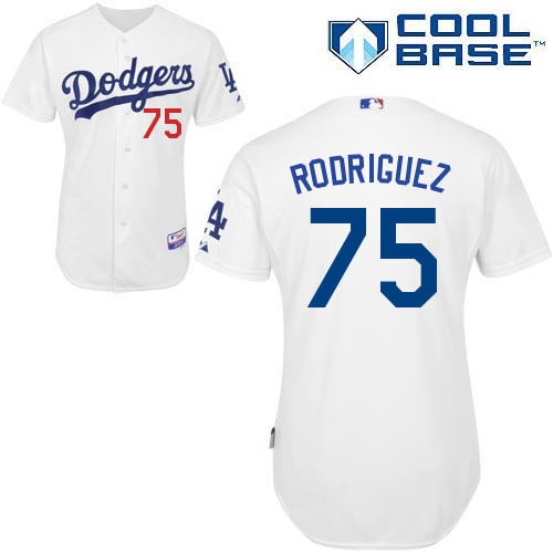 Los Angeles Dodgers#75 Rodriguez Majestic Authentic White Jersey