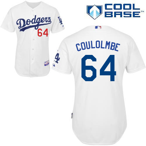 Los Angeles Dodgers#64 Coulolmbe Majestic Authentic White Jersey