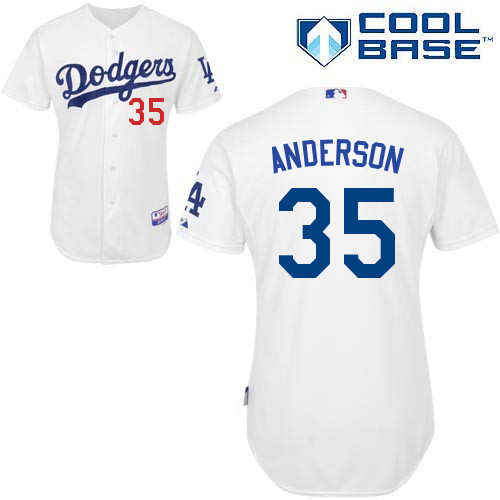 Los Angeles Dodgers#35 Anderson Majestic Authentic White Jersey