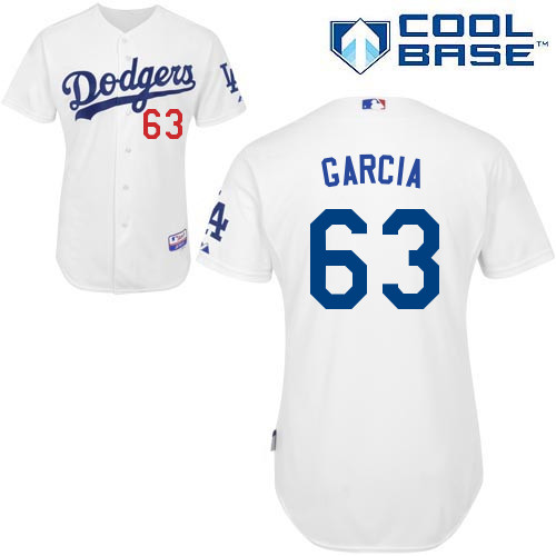 Los Angeles Dodgers#63 Garcia Majestic Authentic White Jersey