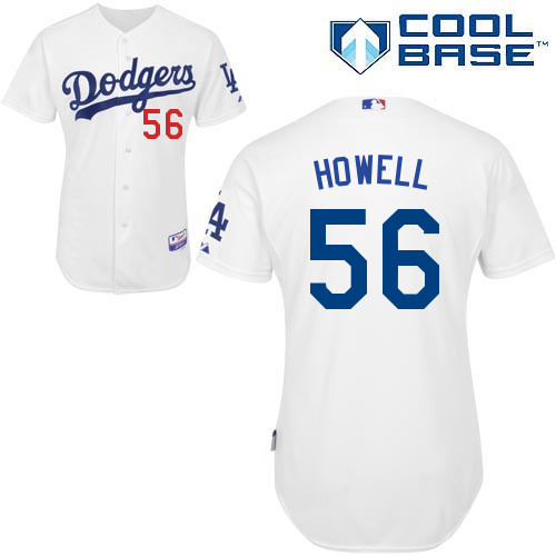 Los Angeles Dodgers#56 Howell Majestic Authentic White Jersey