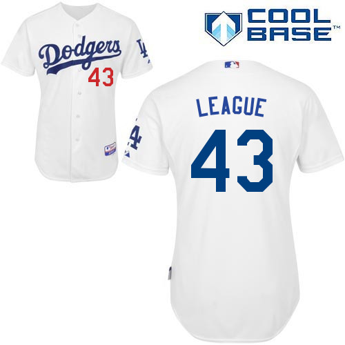 Los Angeles Dodgers#43 League Majestic Authentic White Jersey