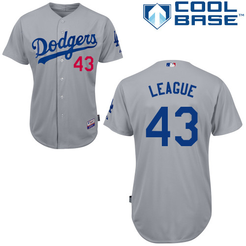 Los Angeles Dodgers#43 League Majestic Authentic Grey Jersey