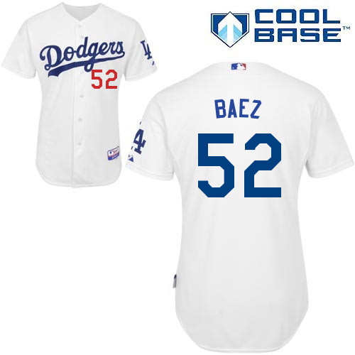 Los Angeles Dodgers#52 Baez Majestic Authentic White Jersey