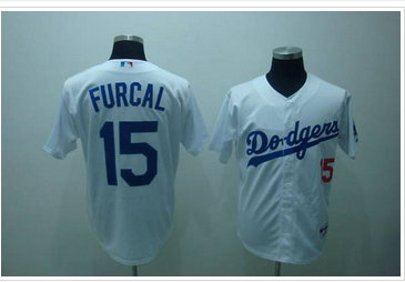 Los Angeles Dodgers #15Furcal White Cool Base Stitched Baseball Jersey