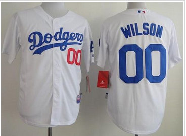 Los Angeles Dodgers #00 Brian Wilson White Cool Base Baseball Jersey