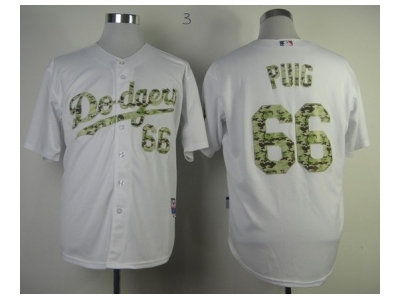 mlb jerseys los angeles dodgers #66 puig white(number camo)