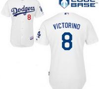 Los Angeles Dodgers #8 Shane Victorino Cool Base home white Jersey