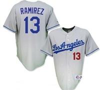 Los Angeles Dodgers #13 Hanley Ramirez Grey Road Jersey