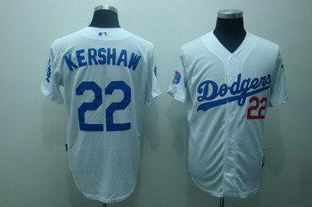 Los Angeles Dodgers 22 Clayton Kershaw White Jerseys Cool base Stitched MLB Jersey