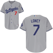 mlb los angeles dodgers loney #7 grey