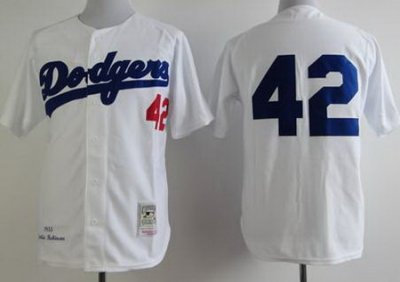 Los Angeles Dodgers 42 Jackie Robinson White M&N MLB Jerseys
