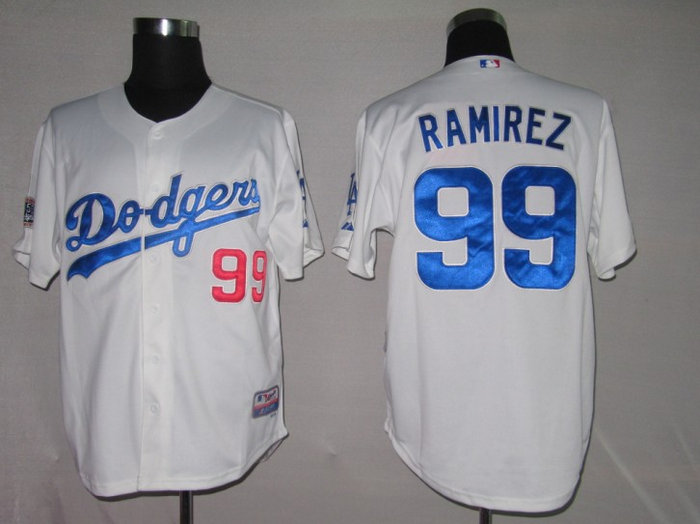 MLB Jerseys Los Angeles Dodgers 99 Manny Ramirez White【new