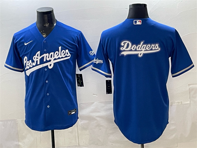 Men's Los Angeles Dodgers Team Big Logo Royal Alternate Stadium Stitched Baseball Jerseys