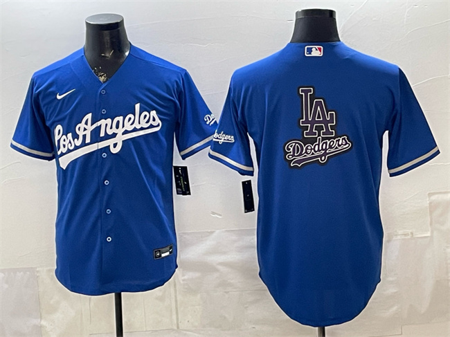 Men's Los Angeles Dodgers Team Big Logo Royal Alternate Stadium Stitched Baseball Jersey