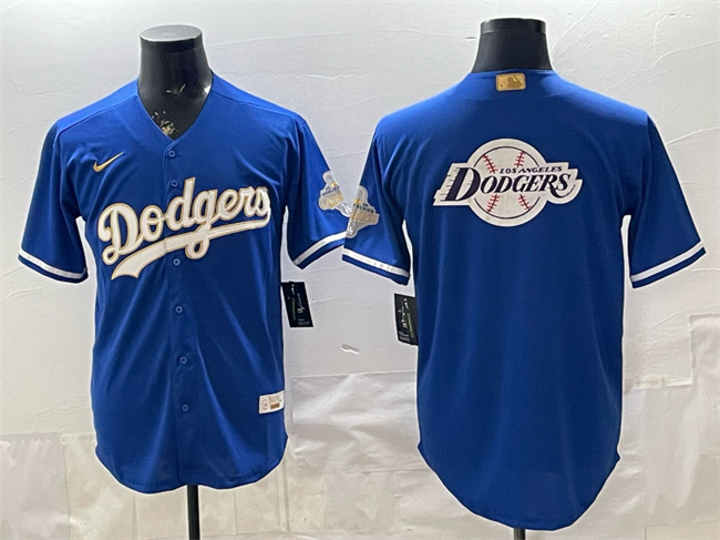 Men's Los Angeles Dodgers Team Big Logo Royal 2026 Alternate Gold Collection Stadium Stitched Baseball Jersey 001