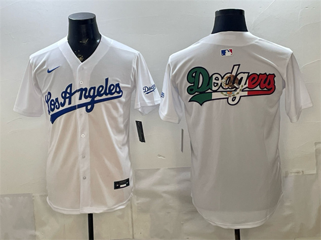 Men's Los Angeles Dodgers Team Big Logo White Alternate Stadium Stitched Baseball Jersey 002