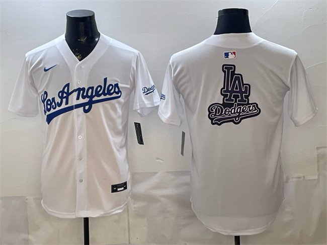 Men's Los Angeles Dodgers Team Big Logo White Alternate Stadium Stitched Baseball Jersey