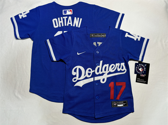 Toddler Los Angeles Dodgers #17 Shohei Ohtani Royal Stitched Baseball Jersey