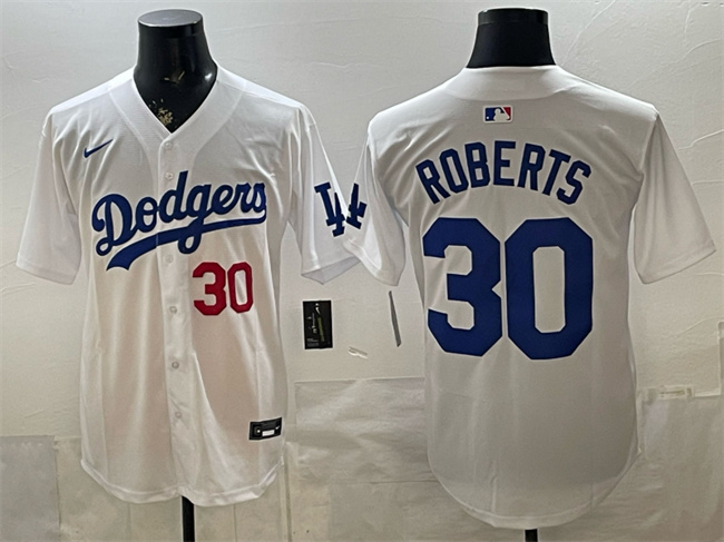 Men's Los Angeles Dodgers #30 Dave Roberts White 2026 Home Limited Stitched Baseball Jersey