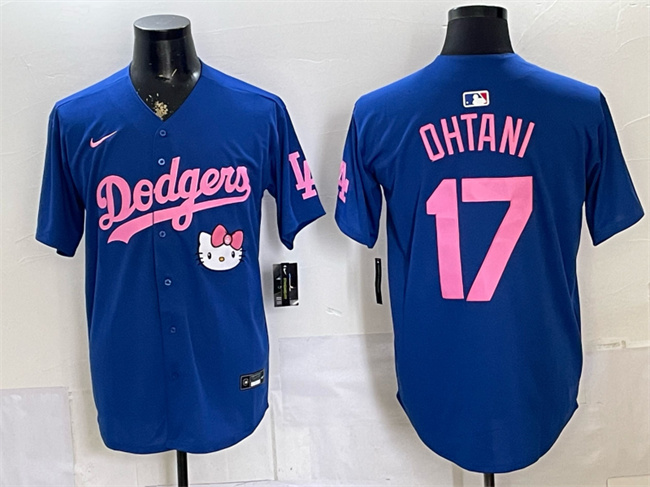 Men's Los Angeles Dodgers #17 Shohei Ohtani Royal 2025 Hello Kitty Vapor Limited Stitched Baseball Jersey