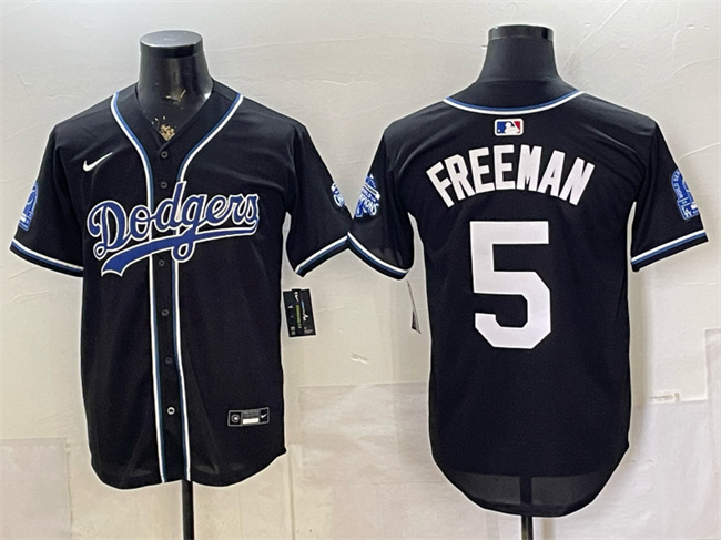 Men's Los Angeles Dodgers #5 Freddie Freeman B2B Champs 2026 Black Out Style Vapor Limited Stitched Baseball Jersey
