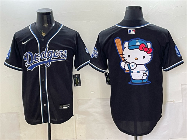 Men's Los Angeles Dodgers Team Big Logo B2B Champs 2026 Black Out Style Vapor Limited Stitched Baseball Jersey
