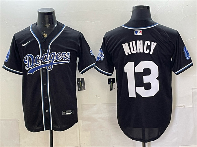 Men's Los Angeles Dodgers #13 Max Muncy B2B Champs 2026 Black Out Style Vapor Limited Stitched Baseball Jersey