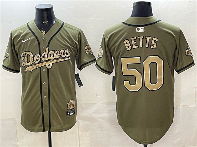 Men's Los Angeles Dodgers #50 Mookie Betts Military Appreciation Game Day Stitched Baseball Jersey Men's Los Angeles Dodgers #50 Mookie Betts Military Appreciation Game Day Stitched Baseball Jersey