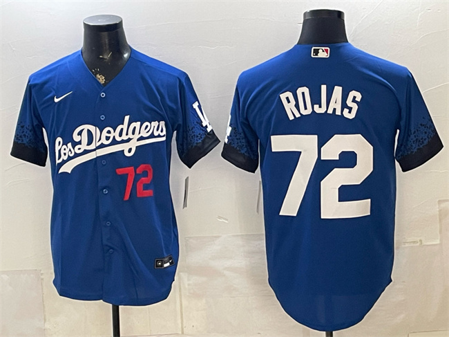 Men's Los Angeles Dodgers #72 Miguel Rojas Royal Stitched Baseball Jersey