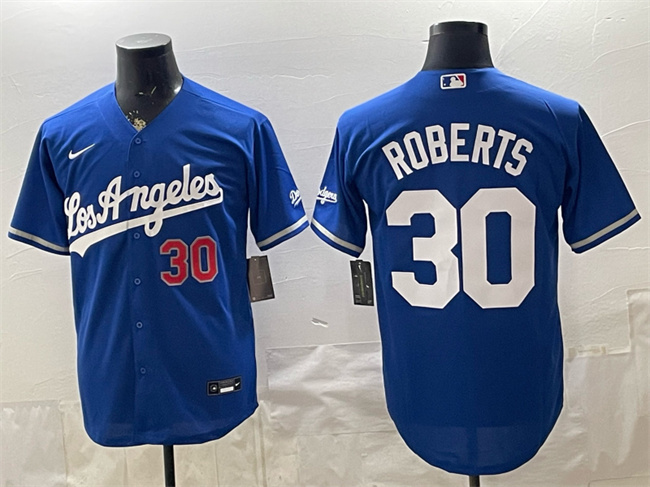 Men's Los Angeles Dodgers #30 Dave Roberts Royal Alternate Stadium Stitched Baseball Jersey