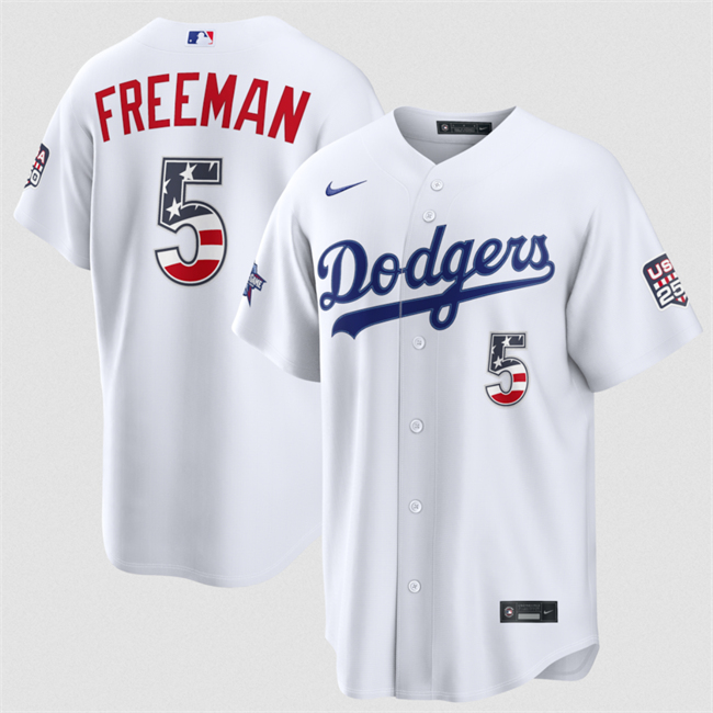 Men's Los Angeles Dodgers #5 Freddie Freeman White 2026 All-Star Edition Stars & Stripes Stadium Pick-A-Player Stitched Baseball Jersey