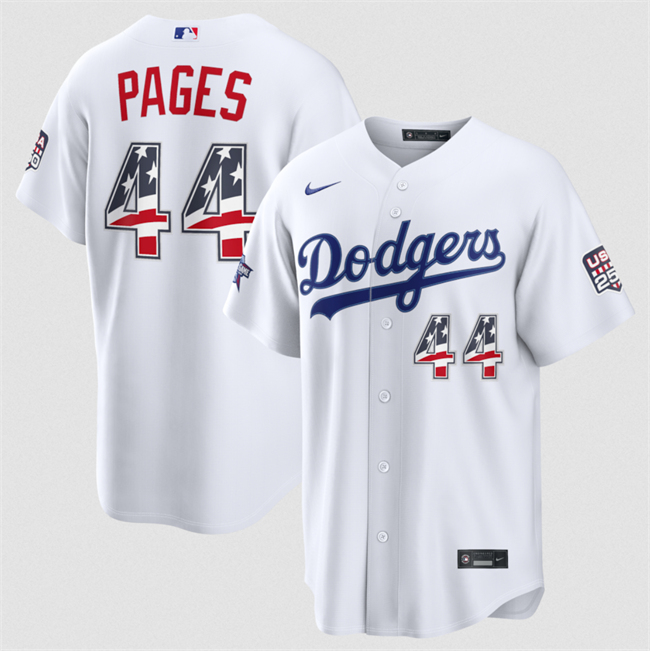Men's Los Angeles Dodgers #44 Andy Pages White 2026 All-Star Edition Stars & Stripes Stadium Pick-A-Player Stitched Baseball Jersey
