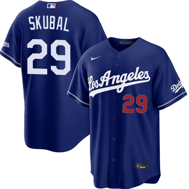 Men's Los Angeles Dodgers #29 Tarik Skubal Royal Alternate Stadium Stitched Baseball Jersey